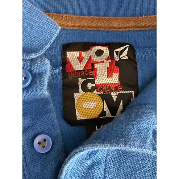 Volcom Vintage Skater Royal Blue Polo Shirt size Large - Picture 8 of 11